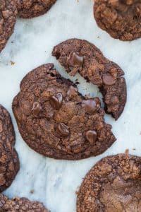 double chocolate chip cookie broken
