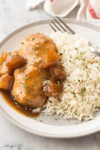 This Instant Pot Pineapple Chicken Recipe is an easy chicken dinner recipe that you can set and forget in your pressure cooker! Serve the chicken and sweet, tangy sauce over rice or noodles for the perfect weeknight dinner! Includes step by step recipe video. #pressurecooker pressure cooker #instantpotchicken #chickenrecipe #chickenrecipes #dinner #recipe #food #chicken
