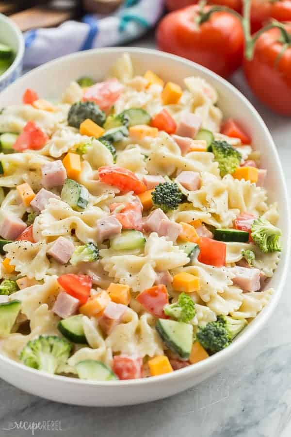 Super Creamy Ranch Bowtie Pasta Salad Recipe - The Recipe Rebel EO-57