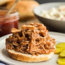 cranberry pulled pork on a bun