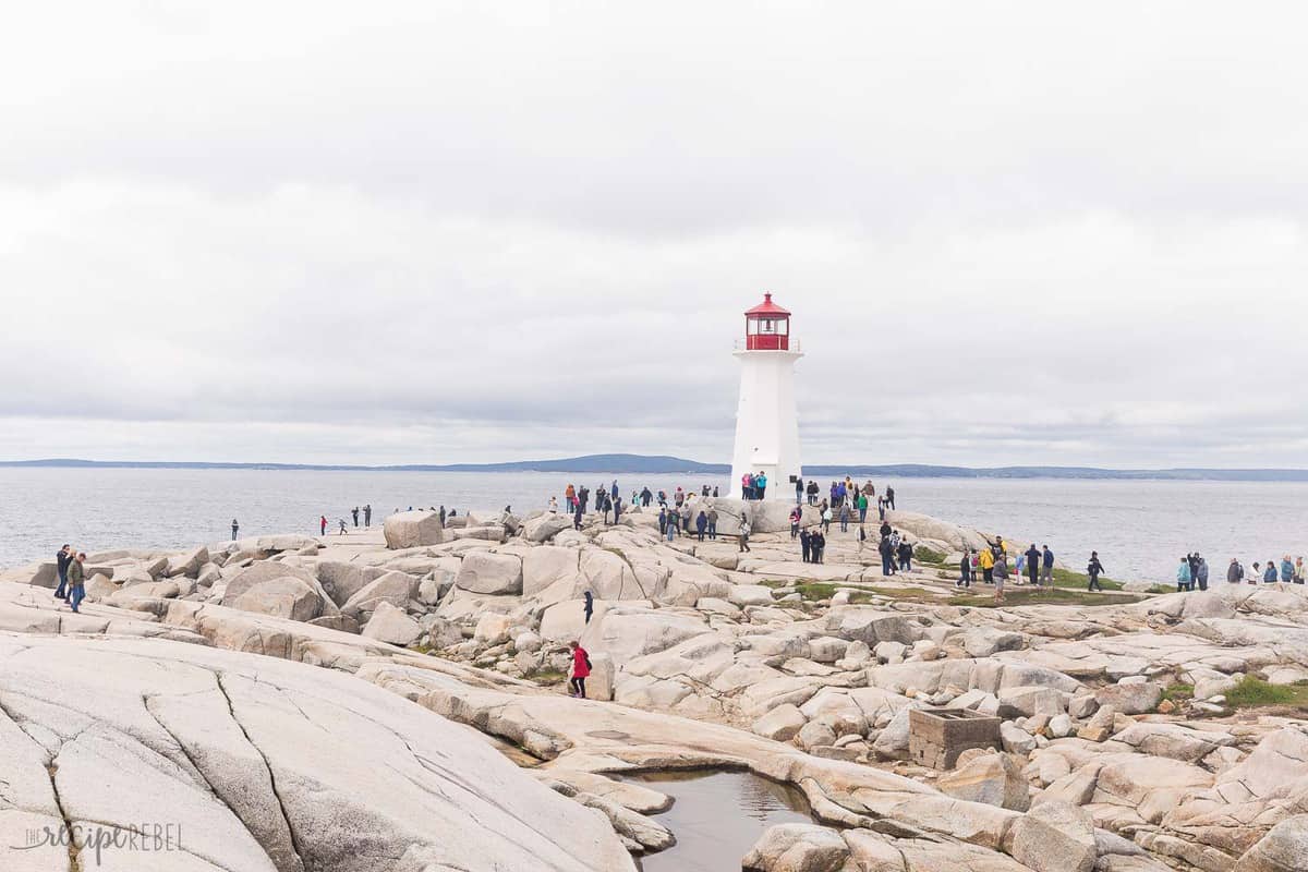 peggy's cove lighthouse nova scotia view from far away