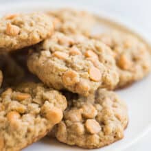 oatmeal butterscotch cookies on a plate