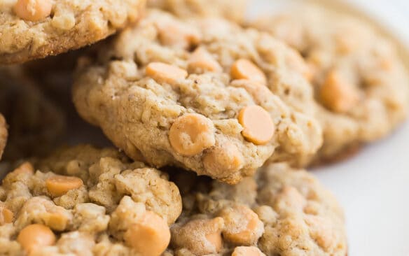 oatmeal butterscotch cookies on a plate