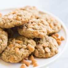 oatmeal butterscotch cookies on white tray