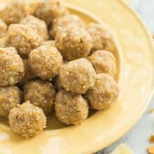 This Tropical No Bake Energy Bites recipe is perfect for back to school! Loaded with dried pineapple, mango, toasted coconut, oats, honey and coconut oil, it's a healthy snack to keep you (and the kids!) going all day long. They're freezer friendly and easy to make ahead. Includes step by step recipe video.