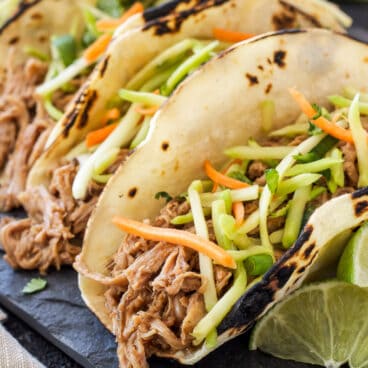 slow cooker korean pork tacos.