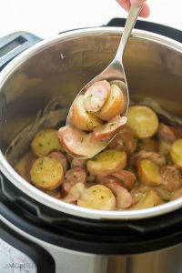 creamy sausage and potatoes in instant pot