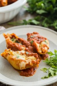 ricotta stuffed shells on plate