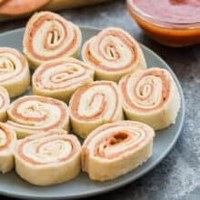 plate of tortilla roll ups