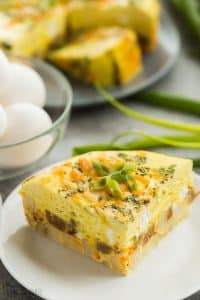 slice of sausage egg casserole