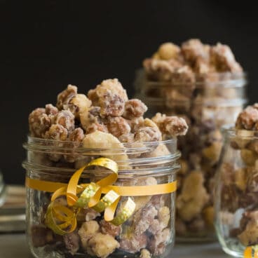 candied nuts in jar