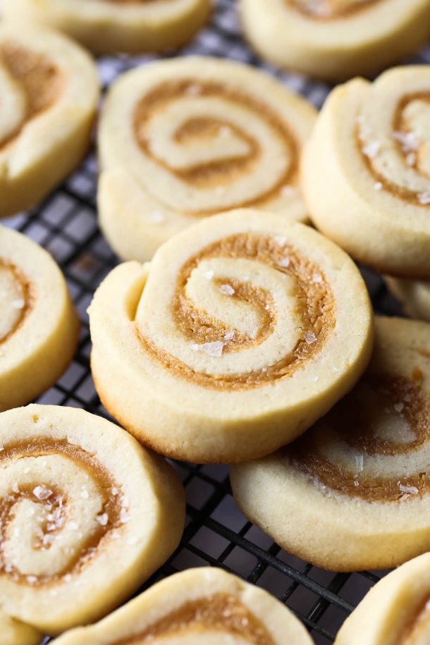 caramel pinwheel christmas cookies
