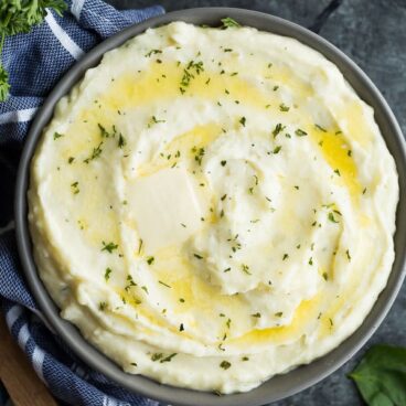 cream cheese mashed potatoes overhead
