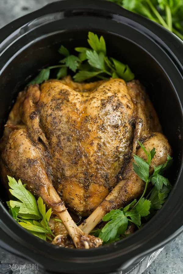 Crockpot Turkey with Garlic Butter