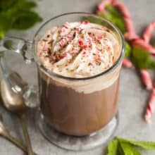 peppermint mocha with whipped cream