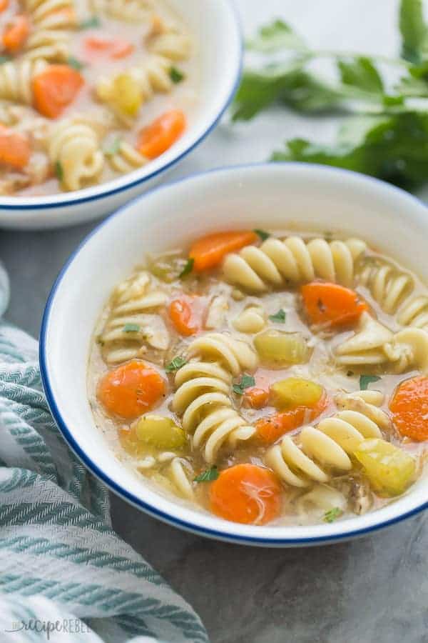 Turkey Noodle Soup (Instant Pot or Slow Cooker) - The Recipe Rebel