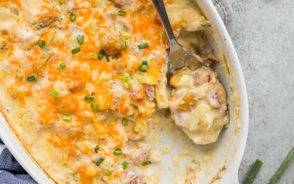 twice baked potato casserole overhead