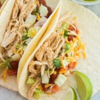 instant pot chicken tacos close up