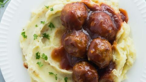 Instant Pot Meatballs and Mashed Potatoes