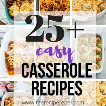 These Easy Casserole Recipes are hearty, comforting, and perfect for prepping ahead! Some are freezer friendly, and all are family friendly! #casserole #dinner #recipe #easyrecipe #makeahead