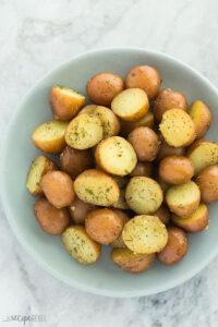 garlic instant pot potatoes overhead on plate