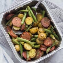 sausage potatoes and green beans in one pan