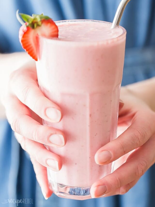 Healthy Strawberry Smoothie Recipe The Recipe Rebel Cropped Strawberry Smoothie Www.thereciperebel.com 600 13 Of 15