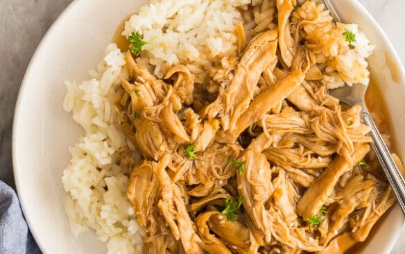 instant pot honey garlic chicken overhead