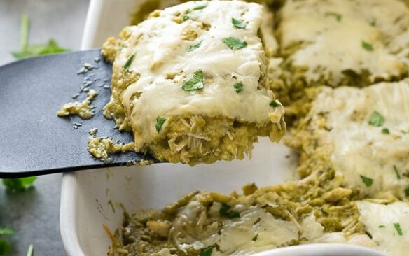 chicken verde enchilada bake