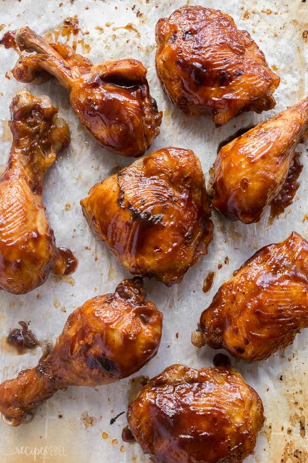 instant pot bbq chicken on sheet pan drumsticks and thighs