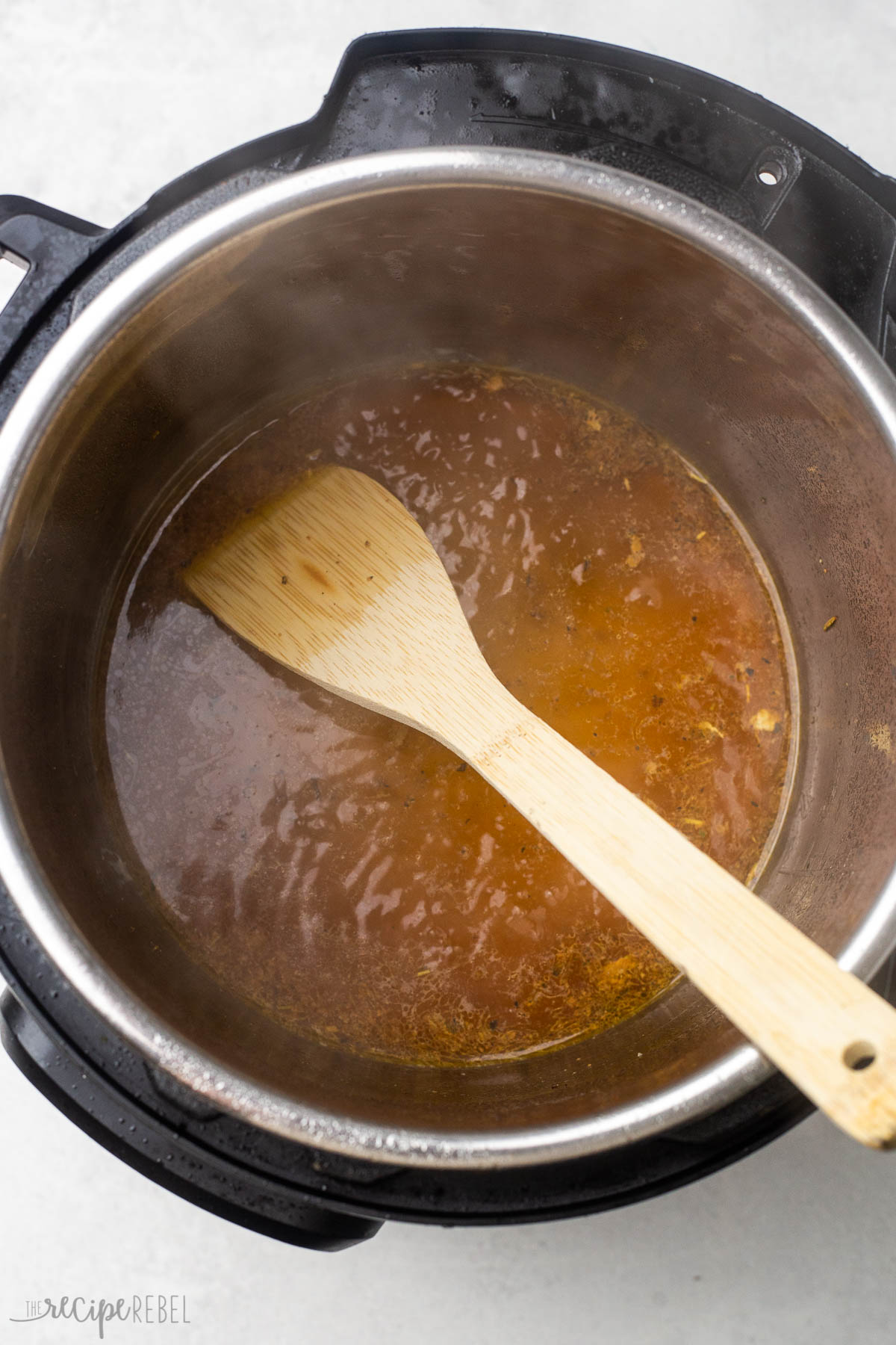 deglazing the instant pot before cooking.