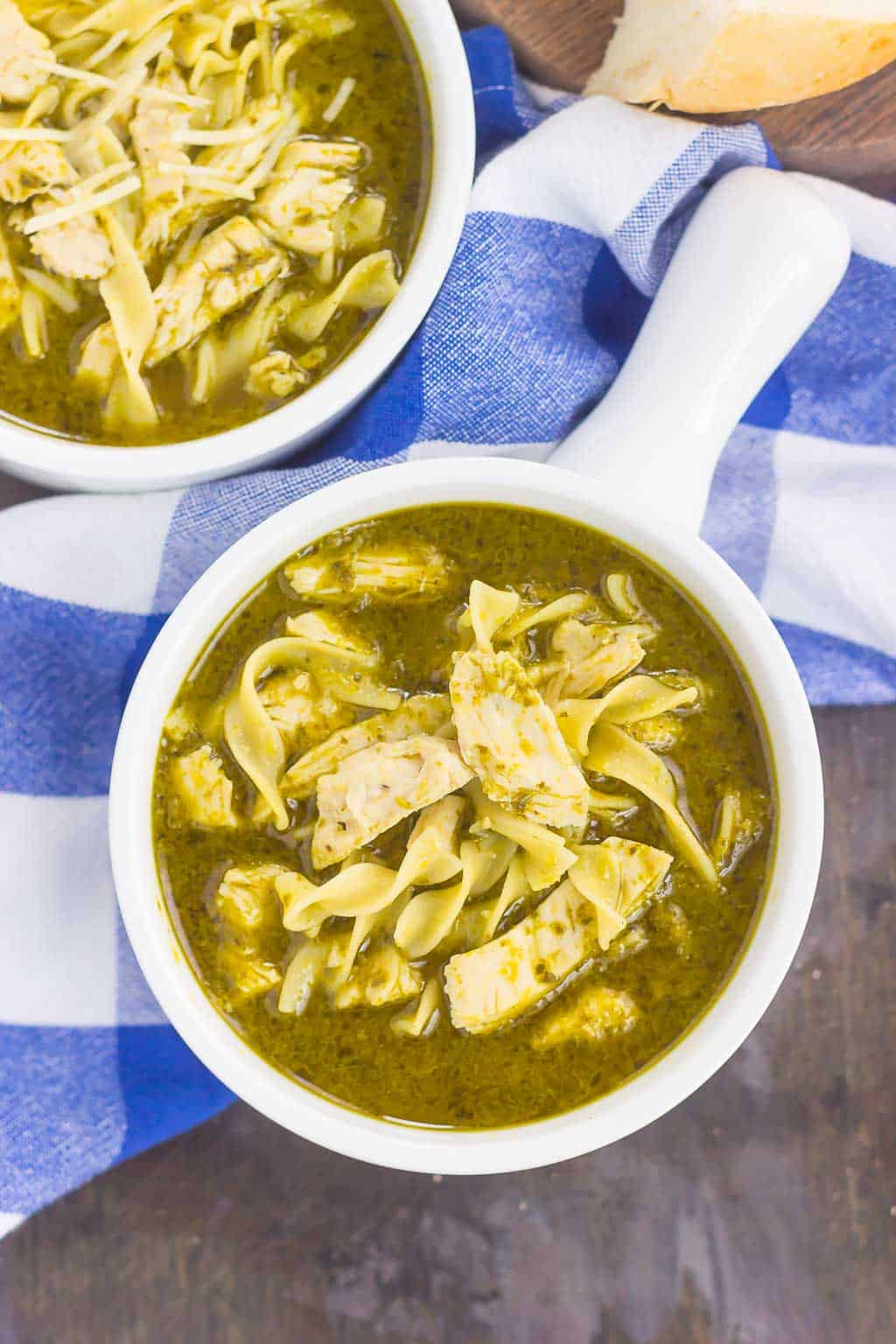 pesto chicken noodle soup