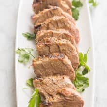 grilled pork tenderloin sliced