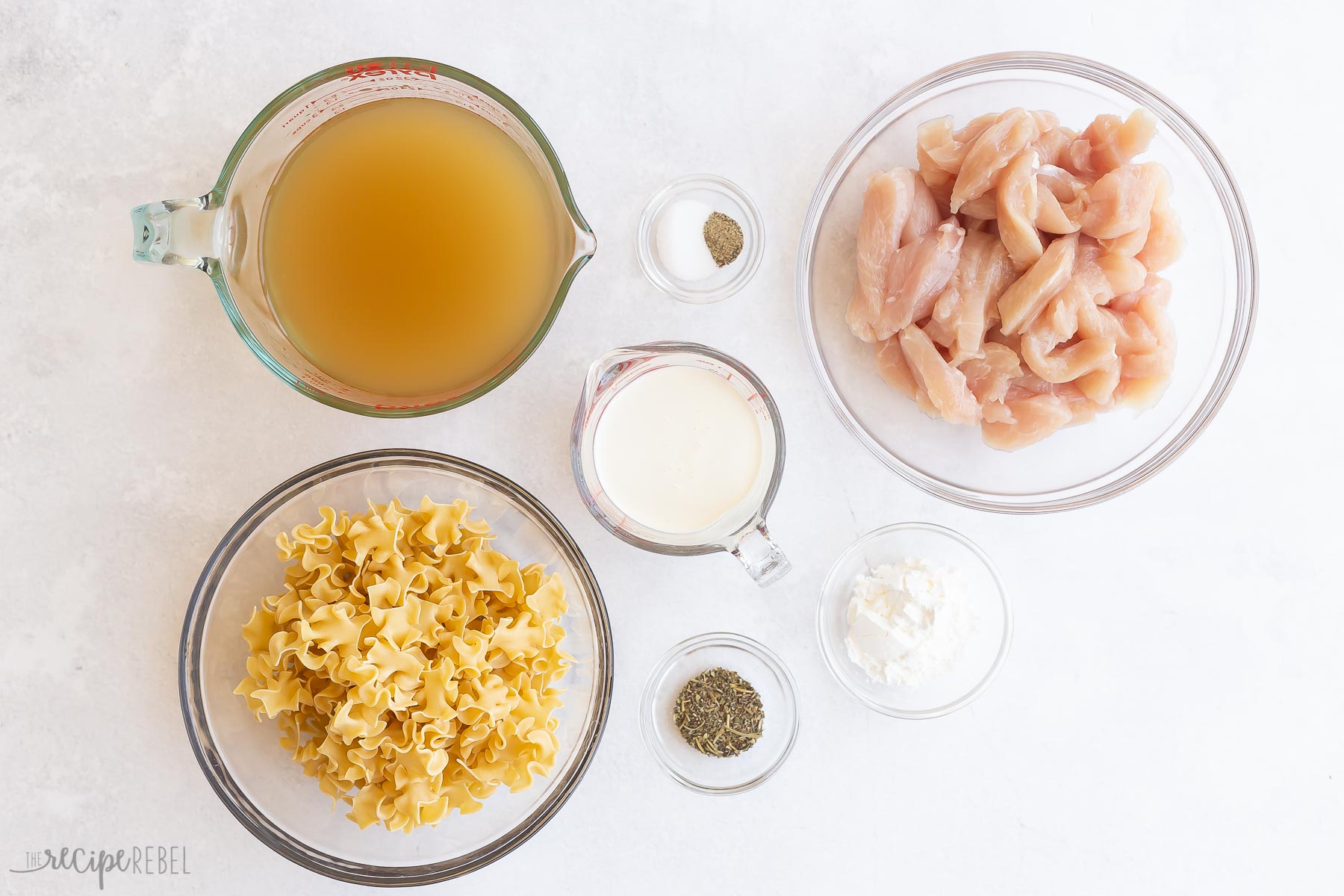 ingredients needed for instant pot chicken and noodles.