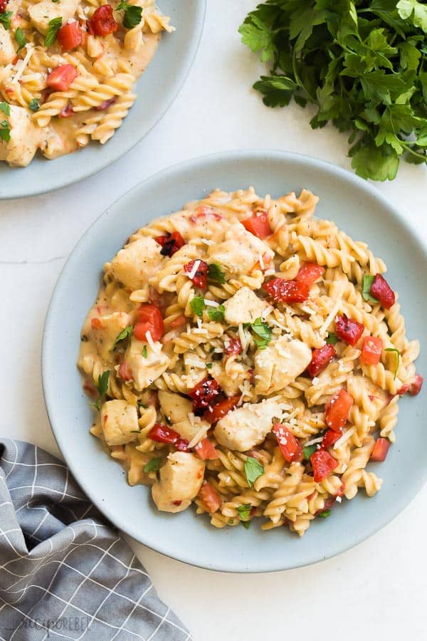 instant pot italian chicken pasta overhead