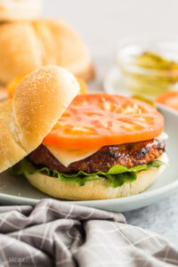 grilled turkey burgers on a bun