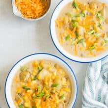 instant pot corn chowder recipe overhead