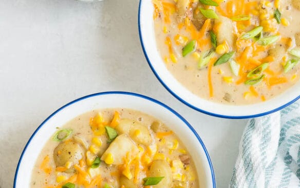 instant pot corn chowder recipe overhead