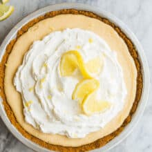 lemon icebox pie whole overhead