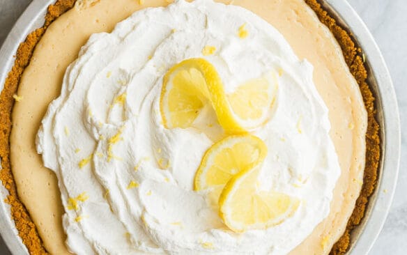 lemon icebox pie whole overhead