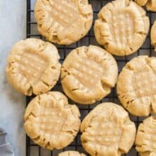 peanut butter cookies on wire rack