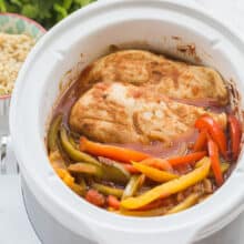 slow cooker chicken fajitas in crockpot