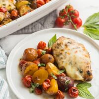 caprese chicken plated