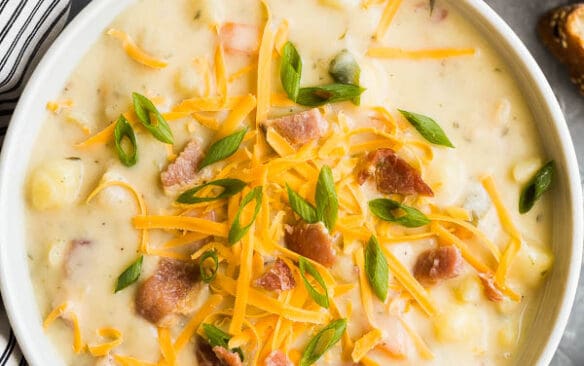 crockpot potato soup overhead