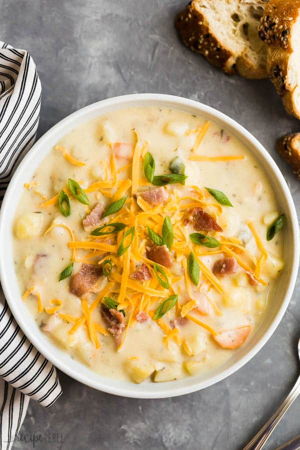 Easy Loaded Potato Soup (Stovetop & Crock Pot)