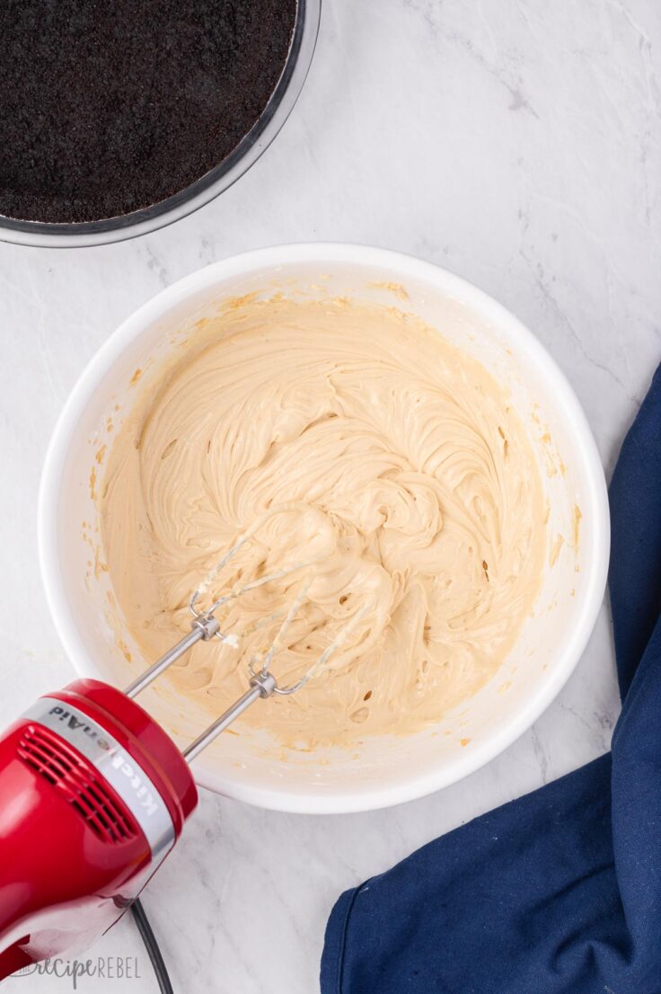 peanut butter pie filling with cream added and whipped