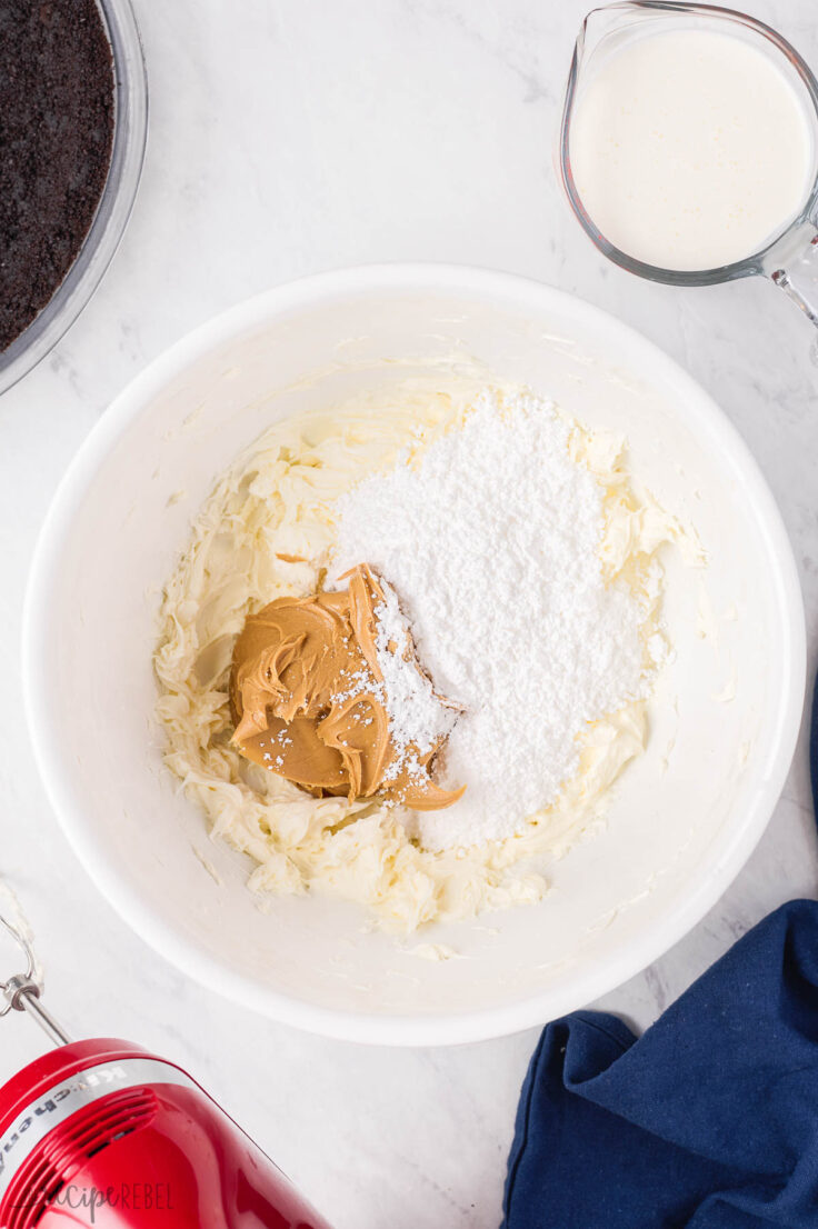 cream cheese with peanut butter and powdered sugar added