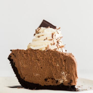 french silk chocolate pie close up