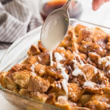 french toast casserole drizzle