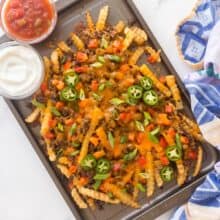 nacho fries overhead on pan